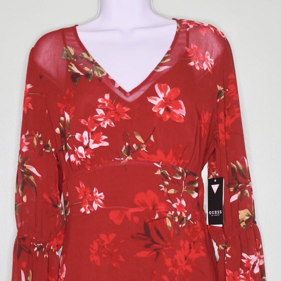 Guess Addson Floral-Print Ballon-Sleeve Romper - Picture 4 of 4